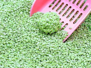 砕いた緑茶豆腐猫のごみ